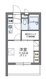 レオパレスマイム 1Kの間取図画像