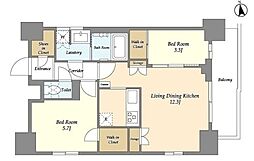 リビオメゾン浅草雷門 2LDKの間取図画像