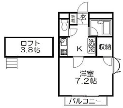 あかる20 1Kの間取図画像