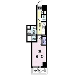 ラフェリア 1Kの間取図画像