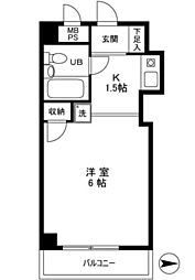 スカイコート戸田公園 1Kの間取図画像