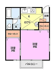 グリーンヒルズ2 1SKの間取図画像