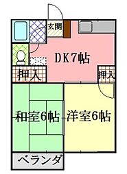 第一コーポ森田 2DKの間取図画像
