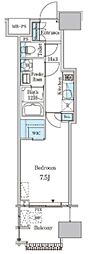 レガシス中目黒 1Kの間取図画像