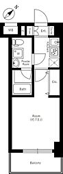 プレミアムキューブ三田 1Kの間取図画像