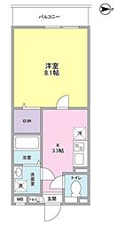 ルヴァンヴェール目白 1Kの間取図画像