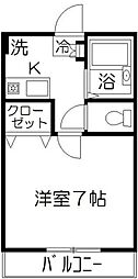 マーブル武蔵浦和 1Kの間取図画像