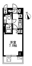 ウィスティリア高津 1Kの間取図画像