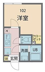 カインドネス北小岩 1階1Kの間取り