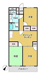 京王相模原線 南大沢駅 徒歩7分の賃貸マンション 1階3DKの間取り
