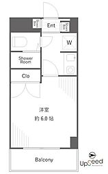 レクセル武蔵関 1Kの間取図画像