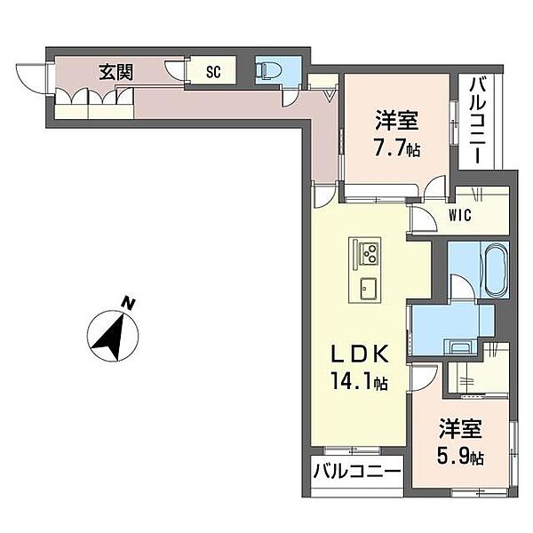 アネシス 00301｜埼玉県鴻巣市大間(賃貸マンション2LDK・3階・78.00㎡)の写真 その2