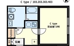 ラシクラス氷川台 1Kの間取図画像