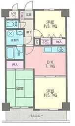 ライオンズヴィアーレ南越谷 3DKの間取図画像
