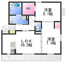 ボアソルテS 2LDKの間取図画像