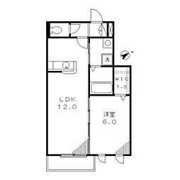 ヴェルドミール 1LDKの間取図画像