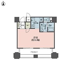 ルネ新宿御苑タワー ワンルームの間取図画像