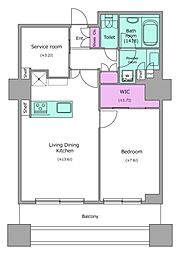 レジディアタワー上池袋 タワー棟 9階1SLDKの間取り