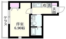 NSGATE扇大橋 1階1Kの間取り