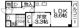 ルミエール星田 1LDKの間取図画像