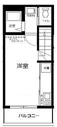 東武東上線 東武練馬駅 徒歩7分の賃貸アパート 2階ワンルームの間取り