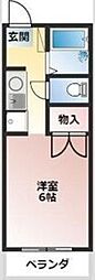 イマージュA ワンルームの間取図画像