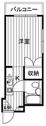 ジョイフルハイツ 3階ワンルームの間取り