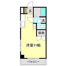 M'sBee ワンルームの間取図画像