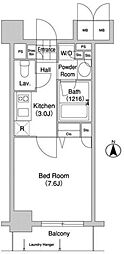 COMFORIA清澄白河サウス 1Kの間取図画像