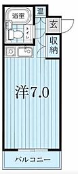 オークハイツ ワンルームの間取図画像