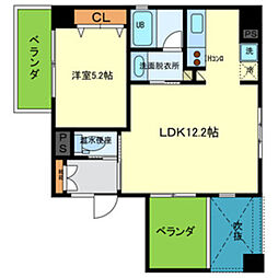 ミラージュにおの浜 1LDKの間取図画像