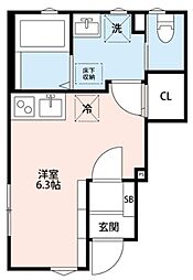 グランソフィア上福岡 ワンルームの間取図画像