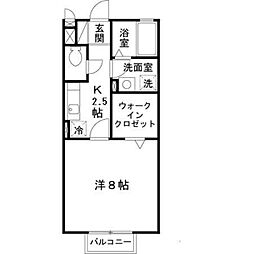 ボナールハイム 1Kの間取図画像