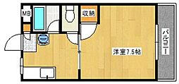 コーポ展和 1DKの間取図画像