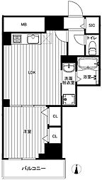 パレスシンシア江東橋 12階1LDKの間取り