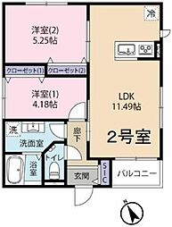 ARTS駒込 2LDKの間取図画像