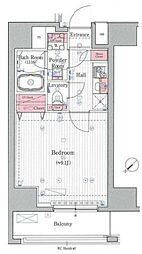 プレール・ドゥーク板橋 1Kの間取図画像