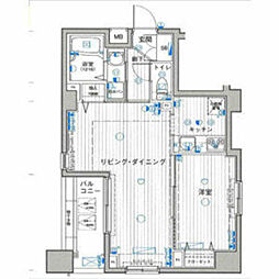 パークウェル浅草弐番館 1LDKの間取図画像