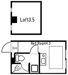 G-style中板橋 2階ワンルームの間取り
