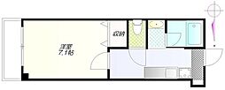 ロイヤルガーデンタカギ 1階1Kの間取り