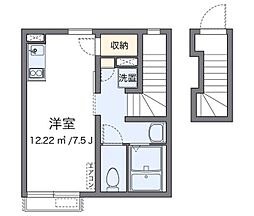 クレイノアミティエ西大井 2階ワンルームの間取り