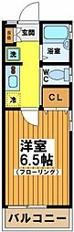 シャテロ大原 1Kの間取図画像