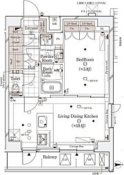 ガリシア御殿山 1LDKの間取図画像