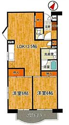 グリーンハイムイイダ 2LDKの間取図画像