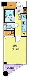 西武池袋線 桜台駅 徒歩6分の賃貸マンション 2階1Kの間取り