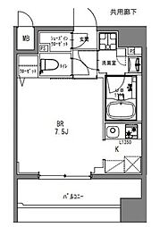 ラドゥセール秋葉原 ワンルームの間取図画像
