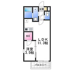 (仮称)ジーメゾン泉佐野ルシエール 1LDKの間取図画像