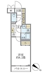ビューテラス茗荷谷 1Kの間取図画像