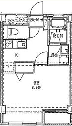リヴェール弘明寺 1Kの間取図画像