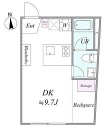 trias381 ワンルームの間取図画像